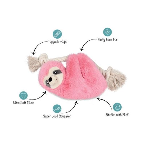 BAASJE - Erkend huiselijk hondenpension -- DIERENOPPAS - DIERENBOETIEK - pink sloth on a rope